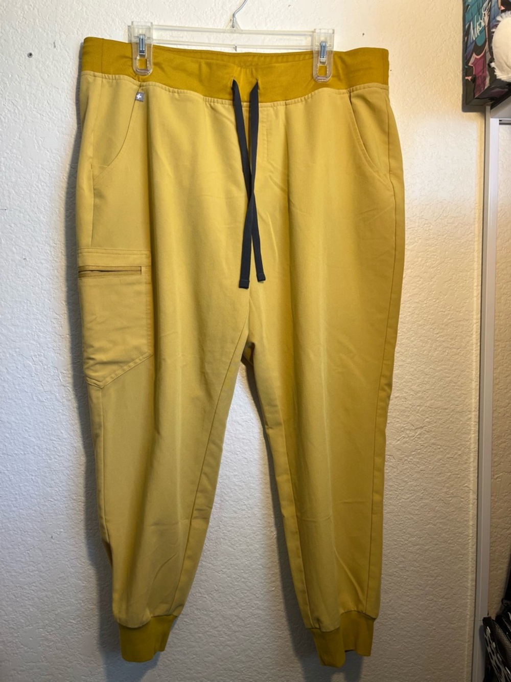 Figs Mustard Yellow Scrubs with Drawstring Waist